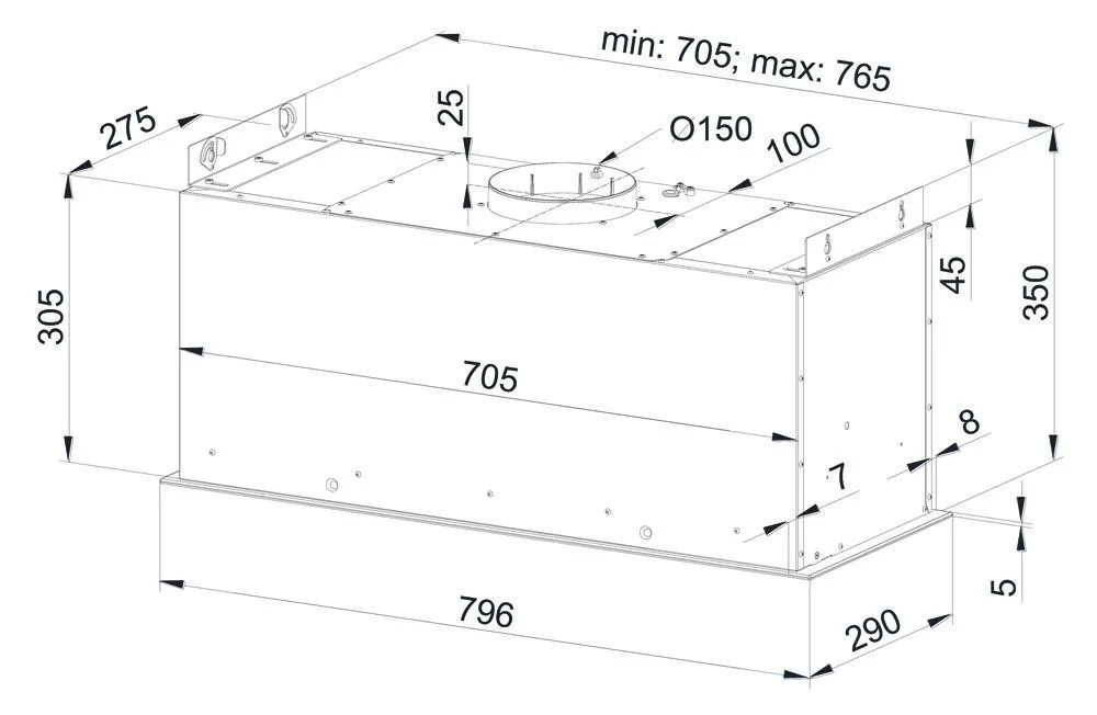 Obrázok ODSÁVAČ PLNE VSTAVANÝ KMV8020BLG