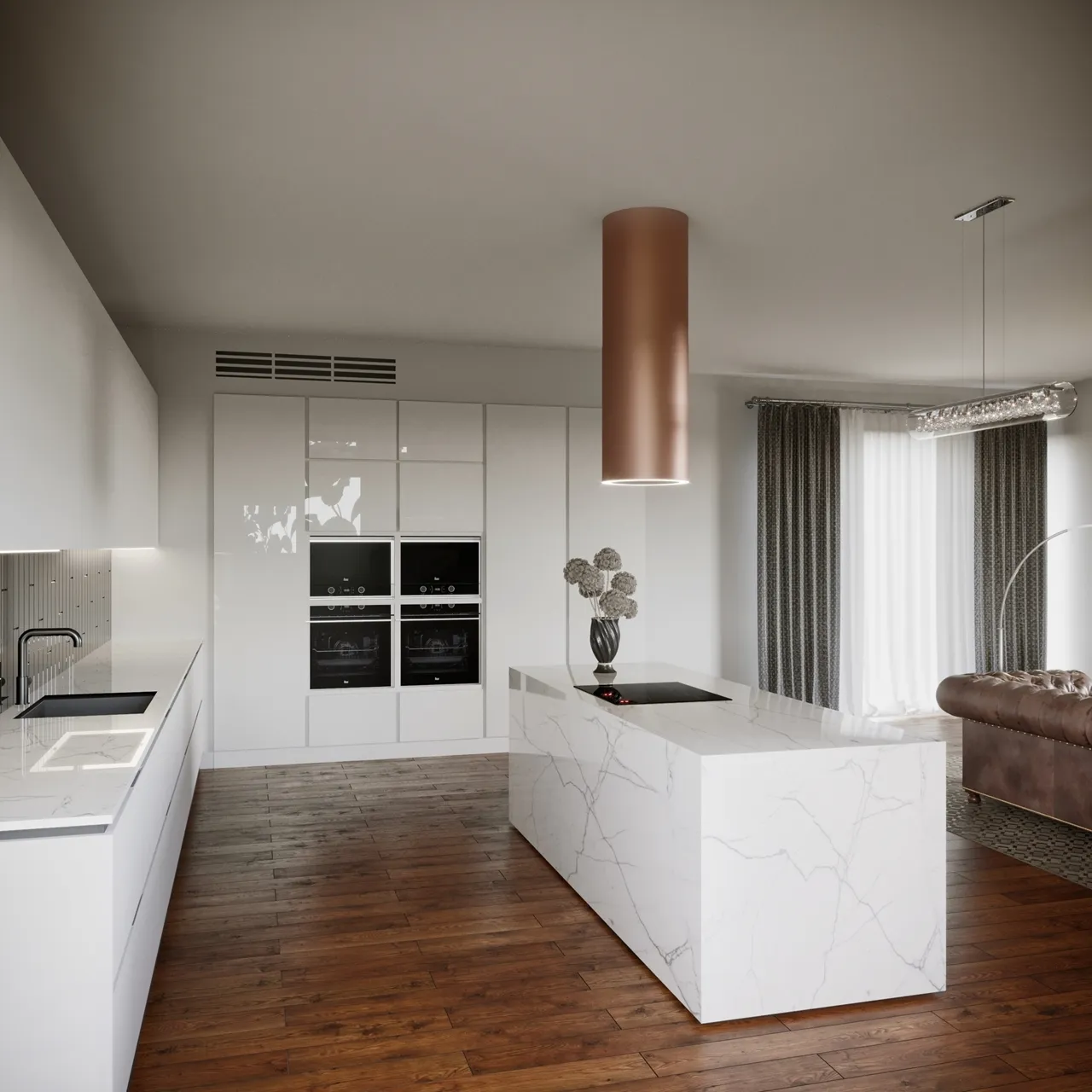 Obrázok Odsávač ostrovčekový Tubus W Copper (CDW3801R)