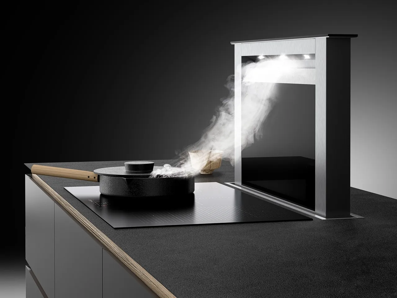 Obrázok Odsávač výsuvný z pracovnej dosky MOONDRAFT 90 Inox CDB9001IC