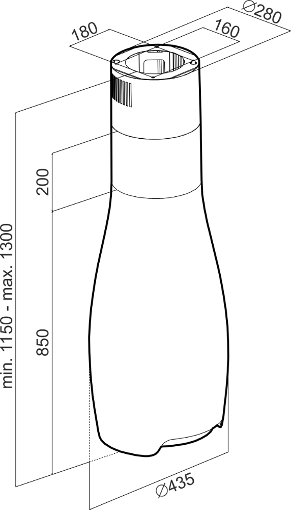 Obrázok Odsávač ostrovčekový Hydria White (CDW4401B)