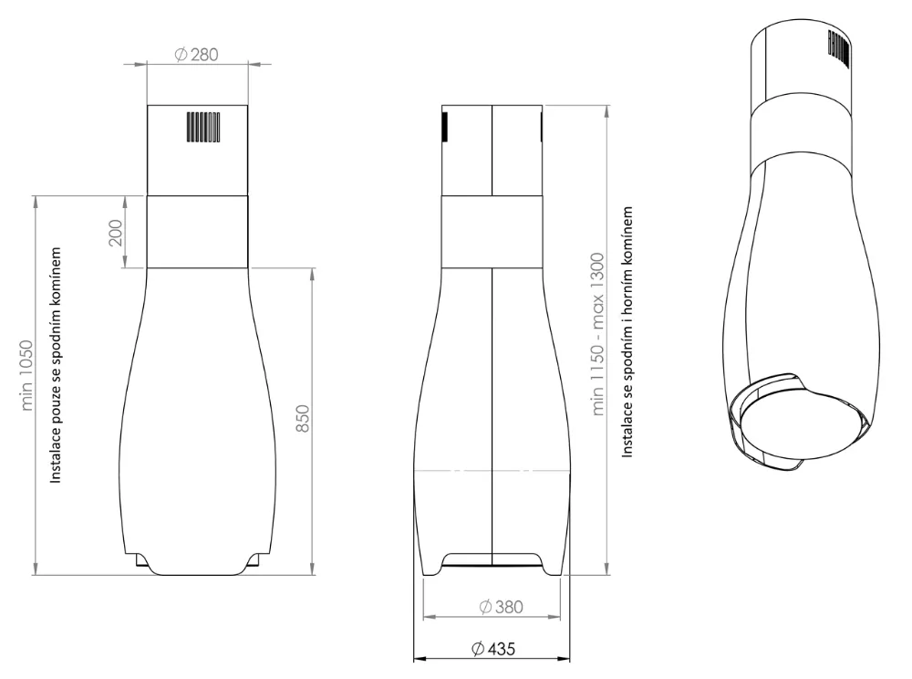 Obrázok Odsávač ostrovčekový Hydria White (CDW4401B)
