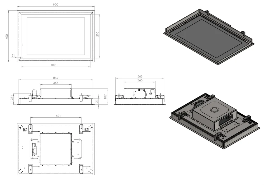 Obrázok Odsávač vstavaný do skrinky SU Frame Black (CDS9002C)