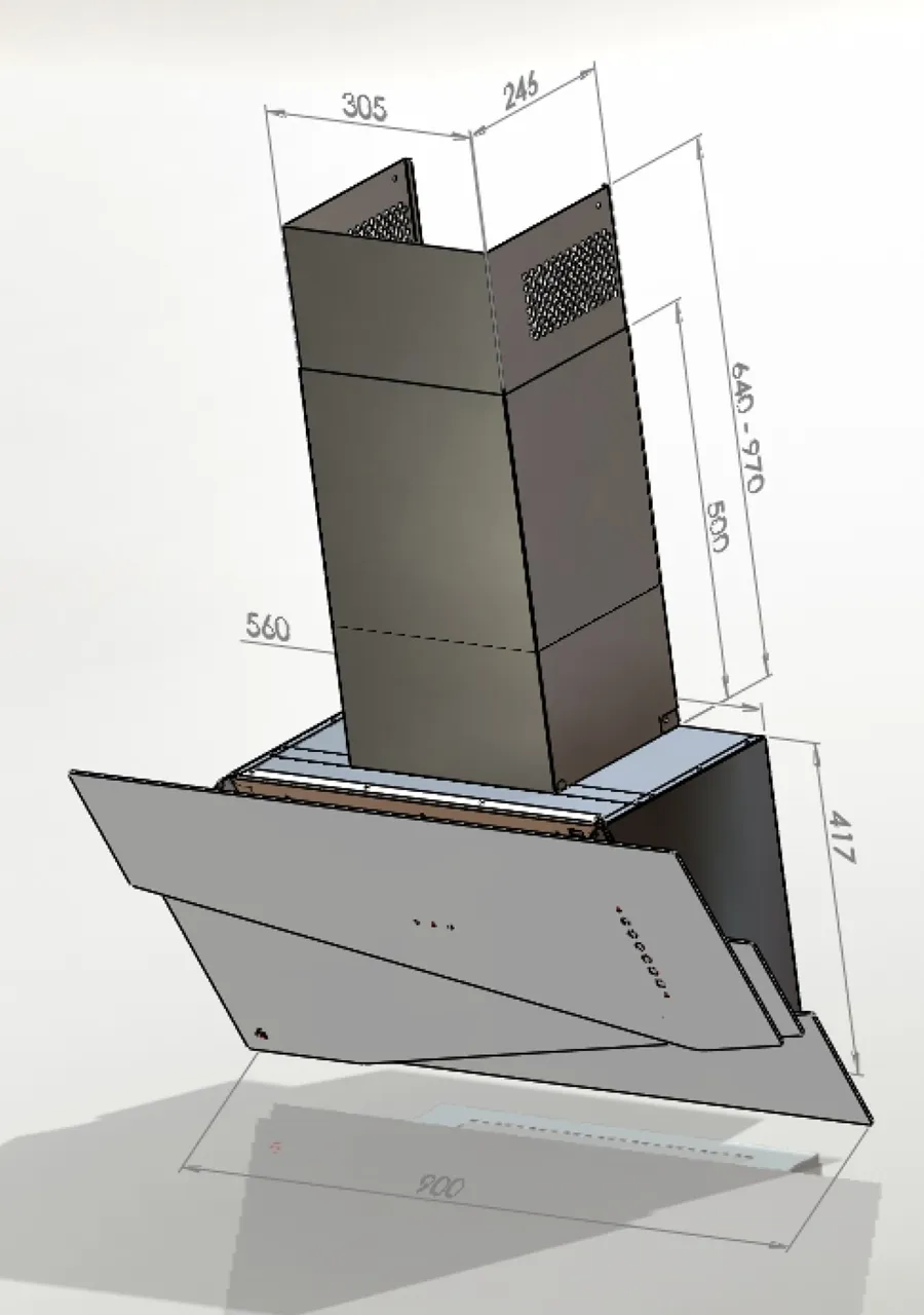 Obrázok Odsávač šikmý komínový Trio Inox (CDP9001CI)
