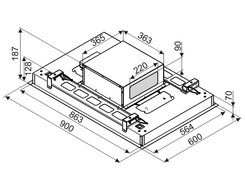Obrázok Odsávač vstavaný do skrinky SU Frame Black (CDS9002C)
