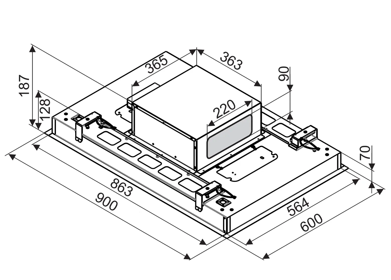 Obrázok Vstavaný stropný odsávač pár SU Frame White (CDS9002B)