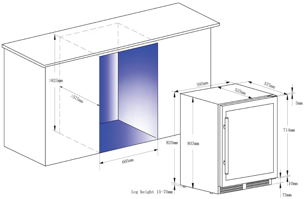 Vestavné schéma vinotéky CBU51S2B