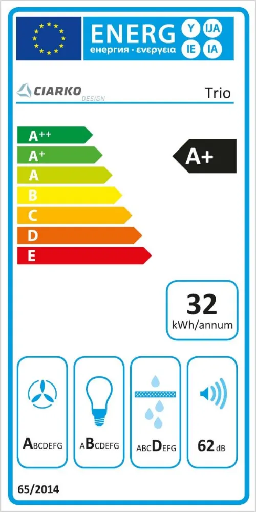 Obrázok Odsávač šikmý komínový Trio Black (CDP9001CC)