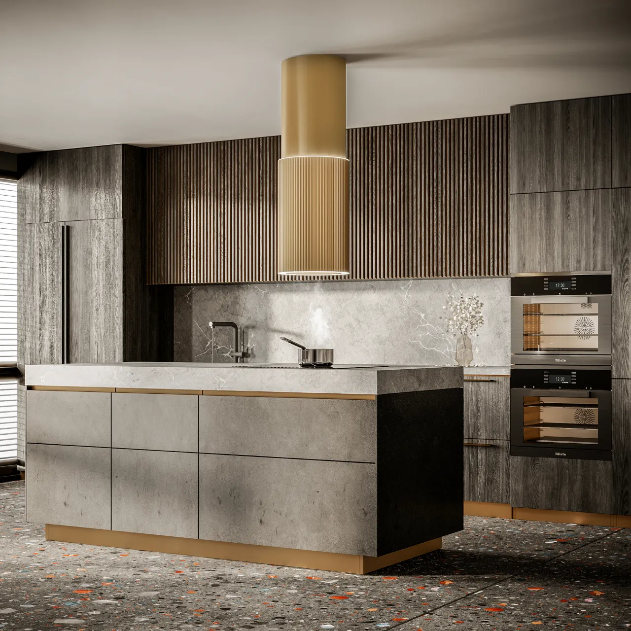 Obrázok Odsavač ostrůvkový Monogram W Gold (CDW3802Z)