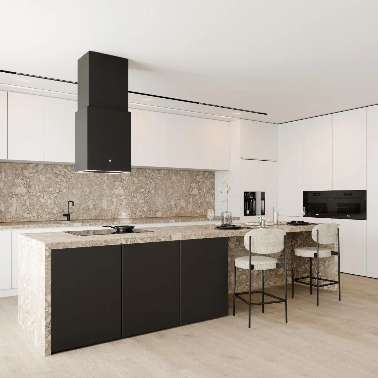 Obrázok Odsavač ostrůvkový Cube W Black (CDW4001C)