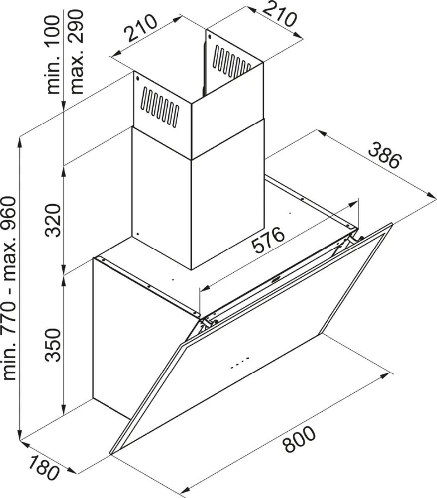 Obrázok ODSÁVAČ ŠÍKMÝ KOMÍNOVÝ KOS8301BLG