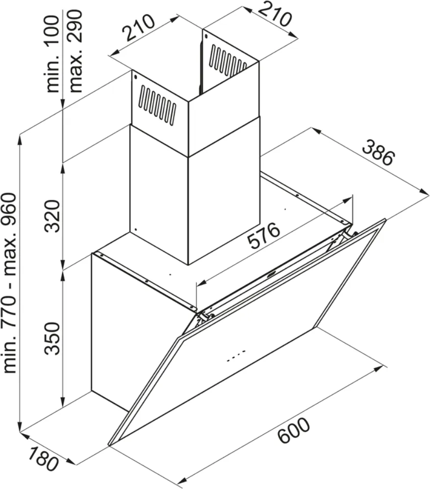 Obrázok ODSÁVAČ ŠÍKMÝ KOMÍNOVÝ KOS6301BLG
