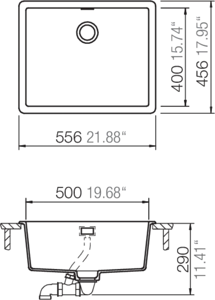 Obrázok Dřez GREENWICH N-100L Magma (spodní uložení)