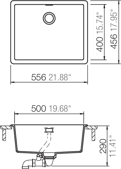 Obrázok Dřez GREENWICH N-100L Magma (horní uložení)