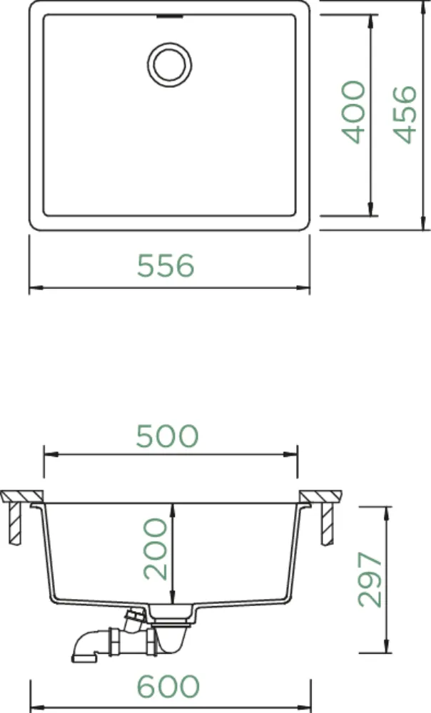 Obrázok Dřez GREENWICH N-100L Magma (do roviny)