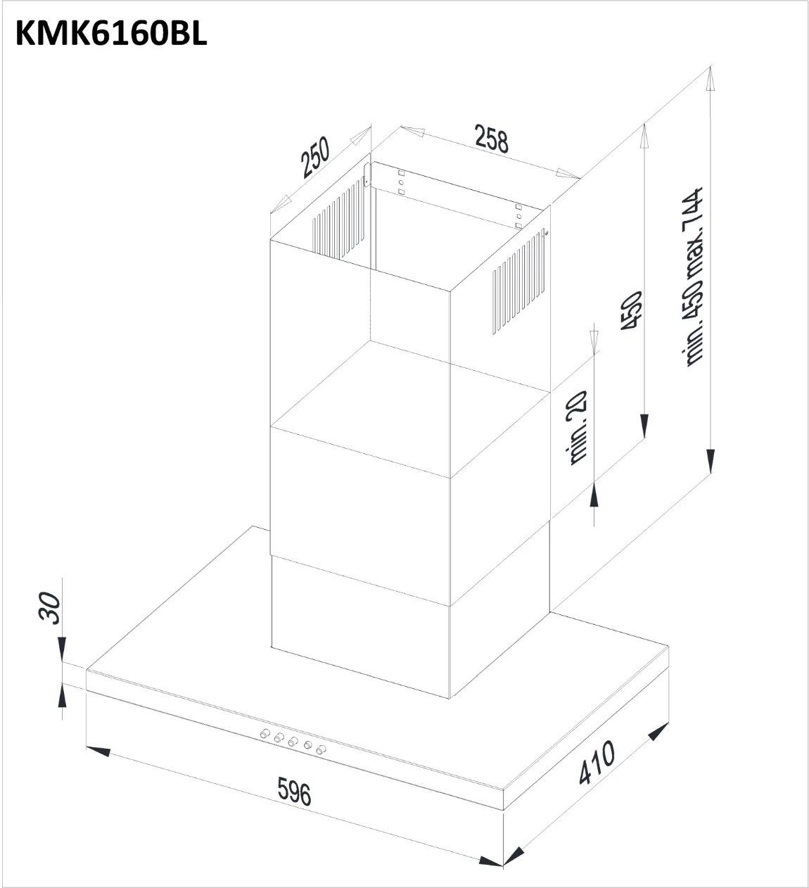 Obrázok Odsávač komínový KMK6160BL