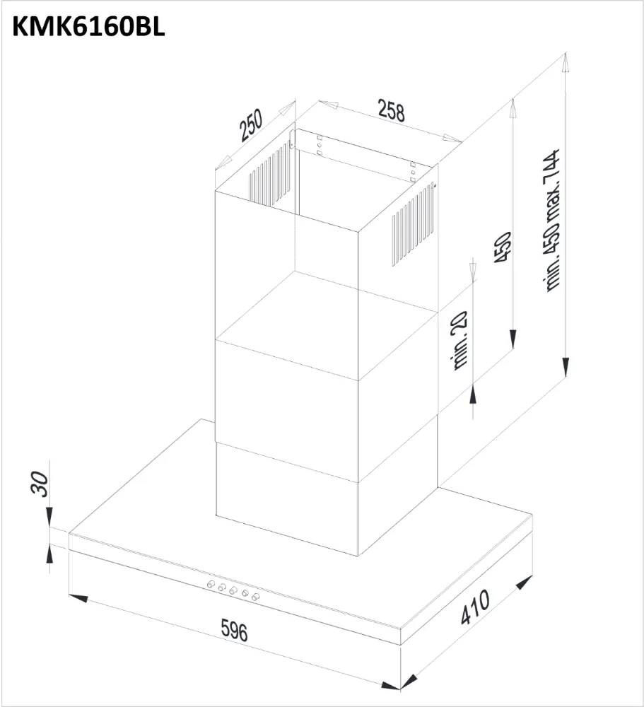 Obrázok Odsávač komínový KMK6160BL