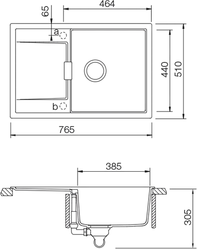 Obrázok Dřez MONO D-100 Puro (do roviny)