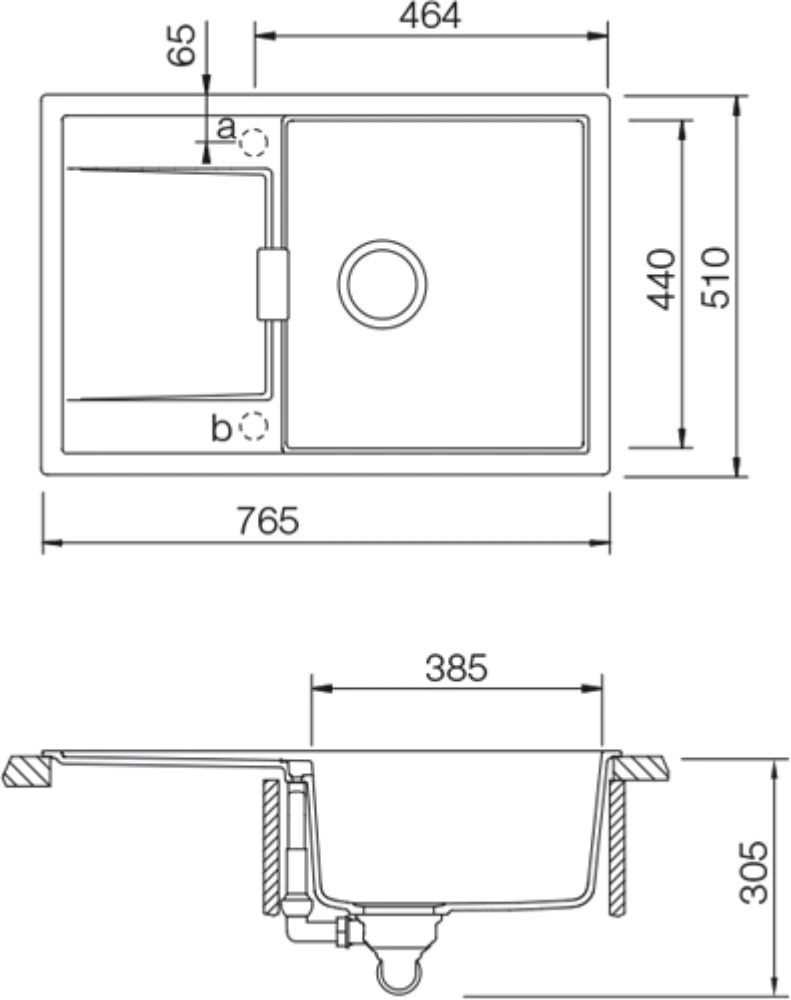 Obrázok Dřez MONO D-100 Puro (do roviny)