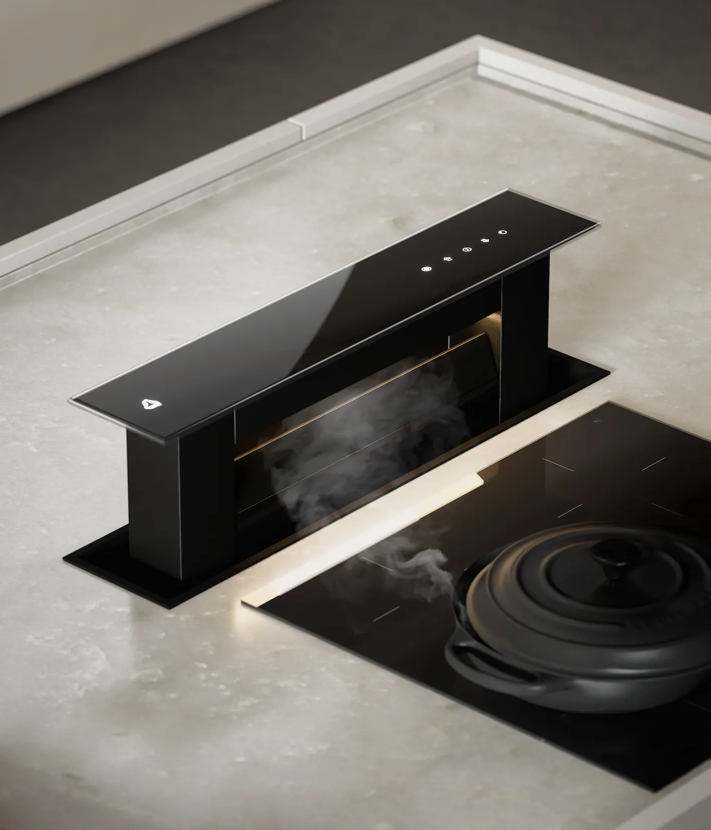 Obrázok Odsávač výsuvný z pracovnej dosky MOONDRAFT 60 Black CDB6001CC