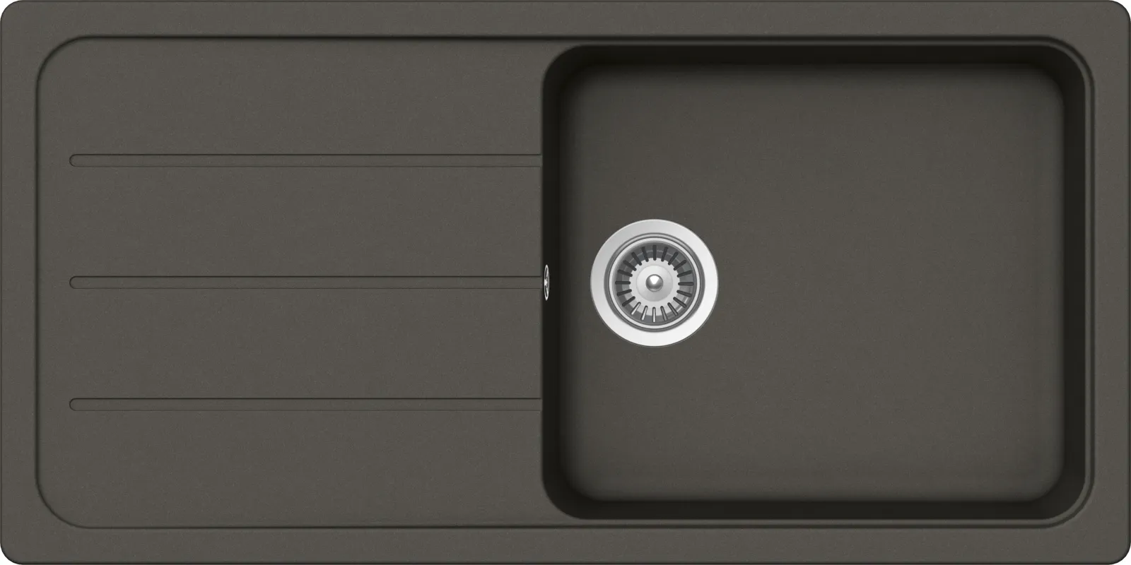 Obrázok Drez FORMHAUS D-100L ASPHALT Horné uloženie