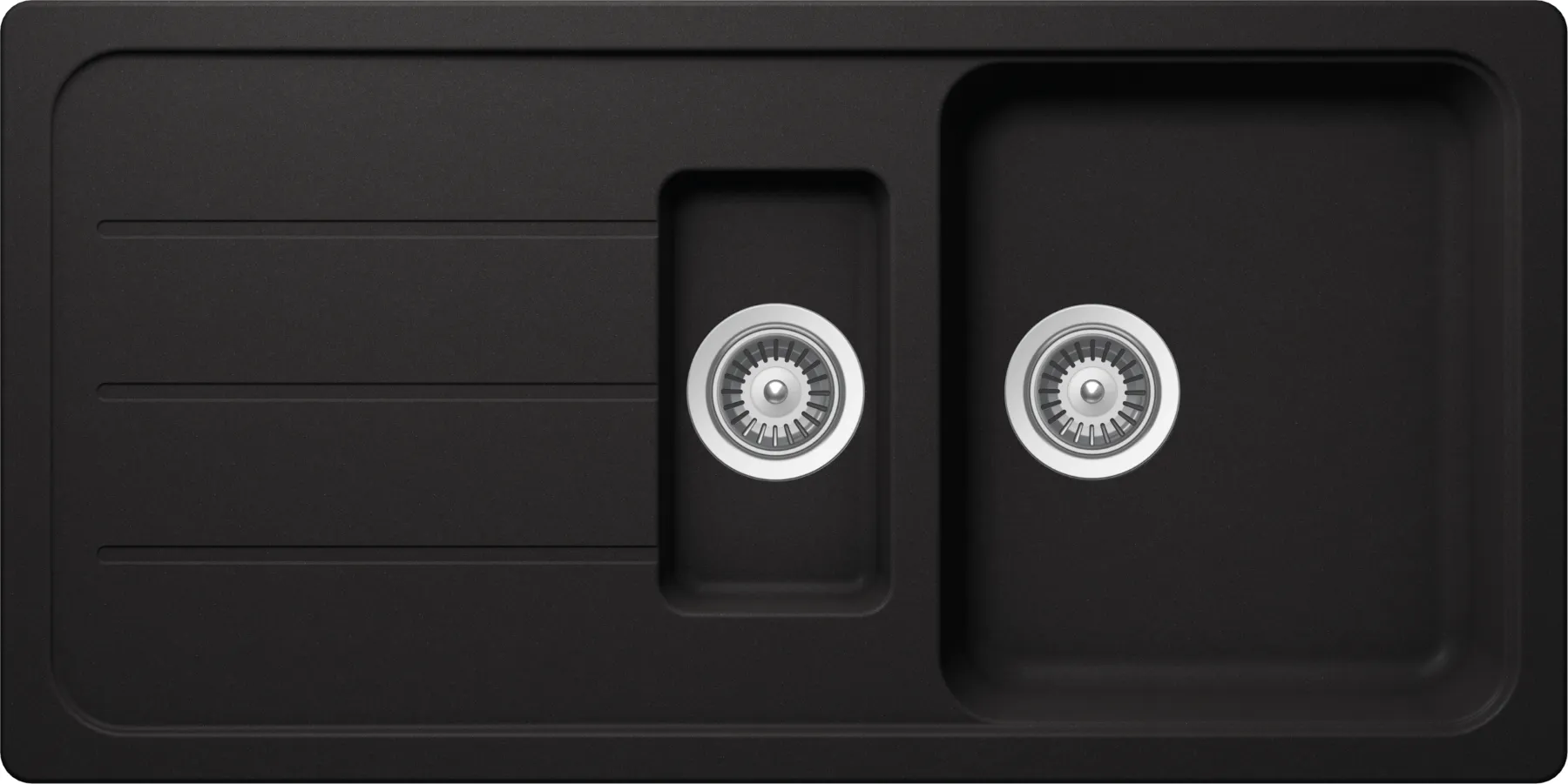 Obrázok Drez FORMHAUS D-150L NERO Horné uloženie