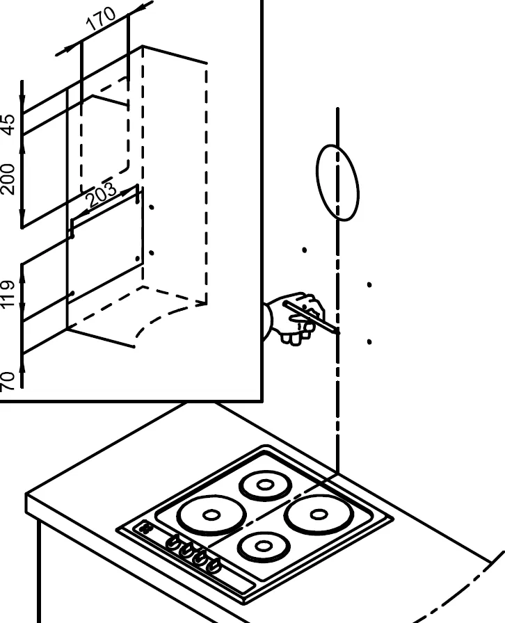 Obrázok Odsávač komínový Tubus Inox (CDP3801I)