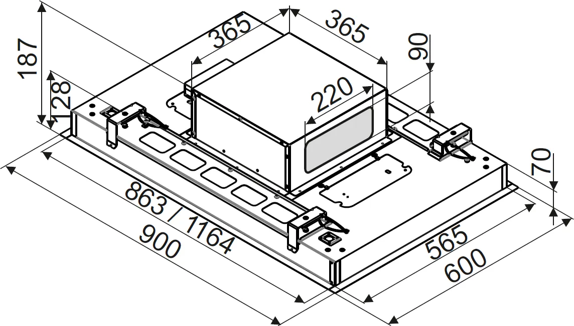 Obrázok ODSÁVAČ VSTAVNÝ STROPNÝ DHL2993W