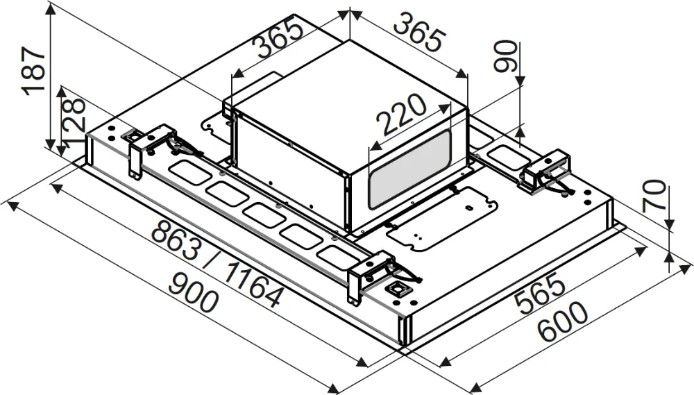 Obrázok ODSÁVAČ VSTAVNÝ STROPNÝ DHL2993W