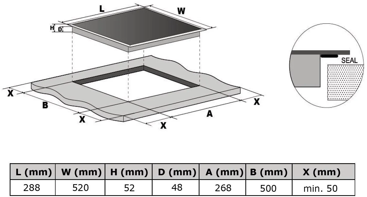 Obrázok DOSKA SKLOKERAMICKÁ KPV3001B
