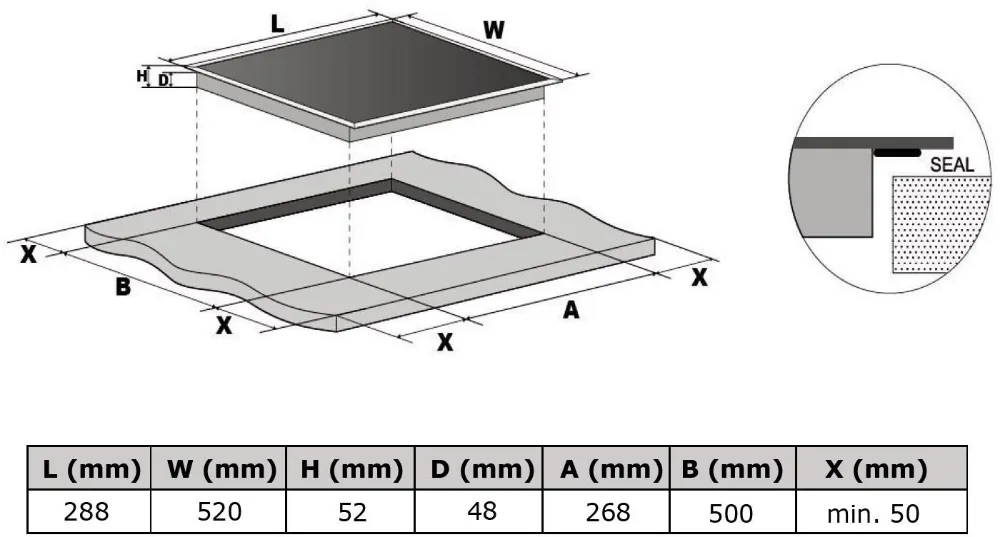 Obrázok DOSKA SKLOKERAMICKÁ KPV3001B