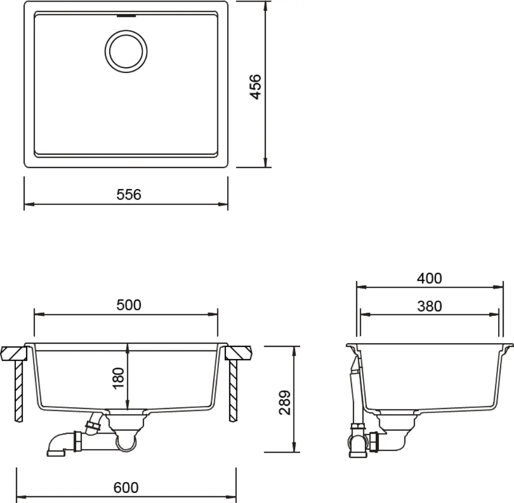Obrázok Drez KIRUNA N-100L DAY Horné uloženie