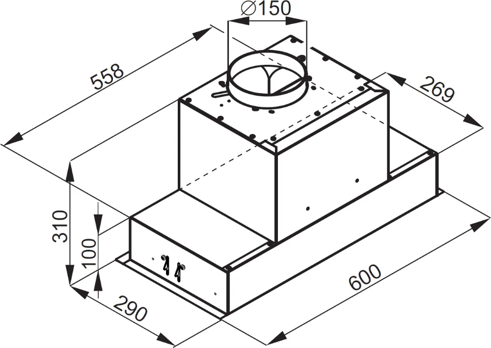 Obrázok ODSÁVAČ DO SKŘÍŇKY KOV6140BLG