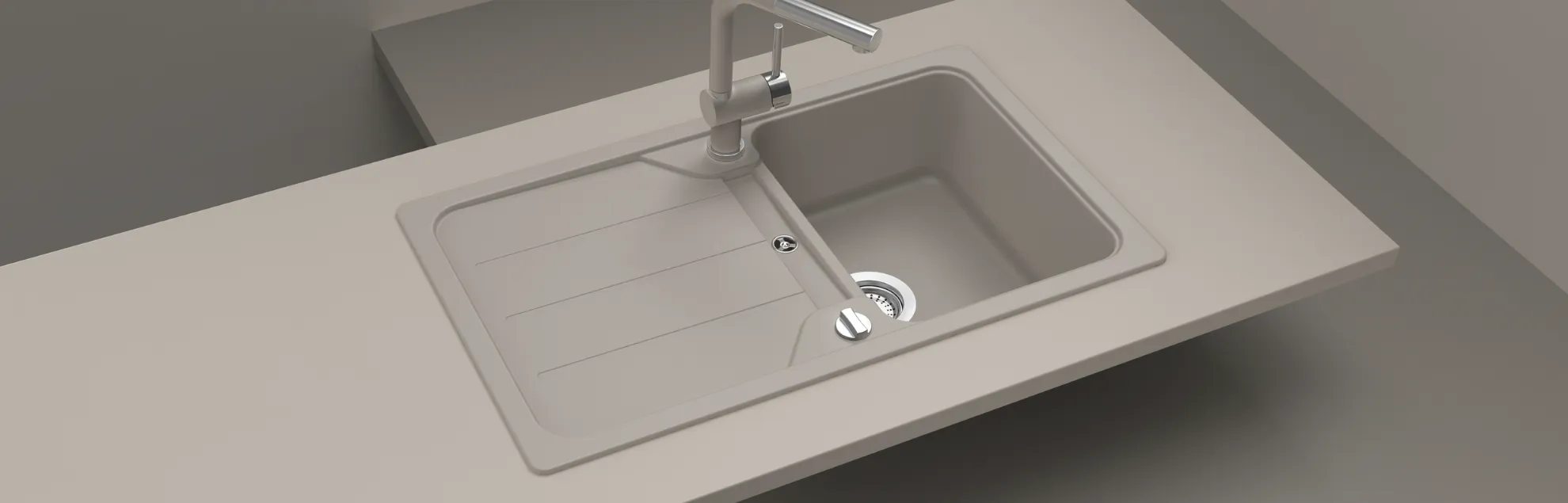 Obrázok Drez FORMHAUS D-100 ASPHALT Horné uloženie