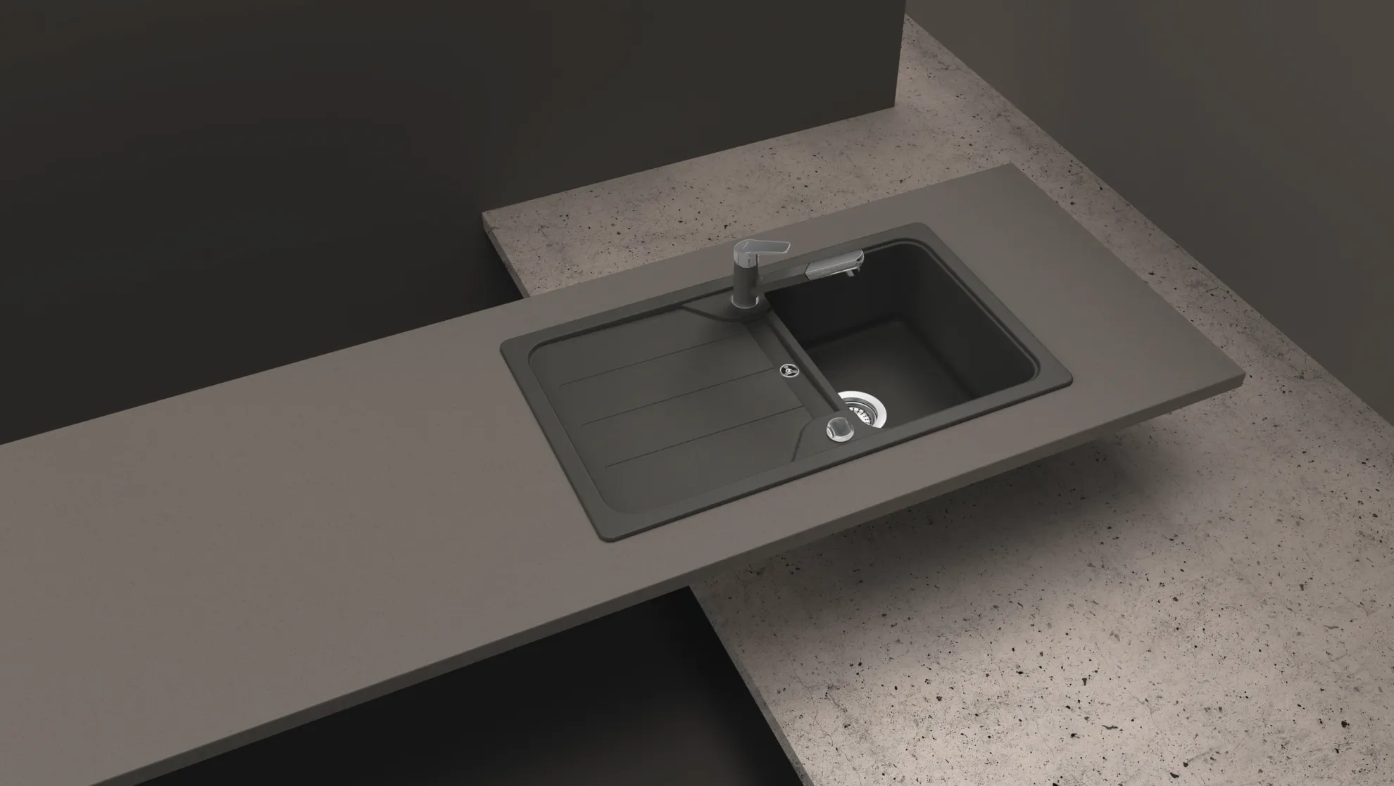 Obrázok Drez FORMHAUS D-100 ASPHALT Horné uloženie