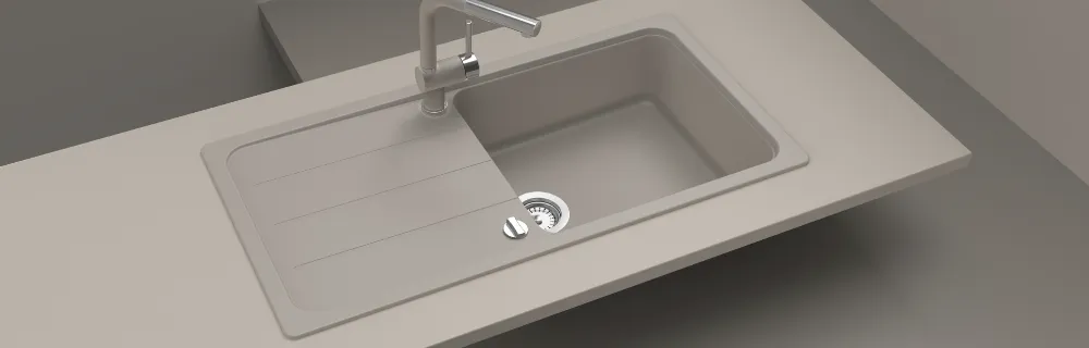 Obrázok Drez FORMHAUS D-100L ASPHALT Horné uloženie