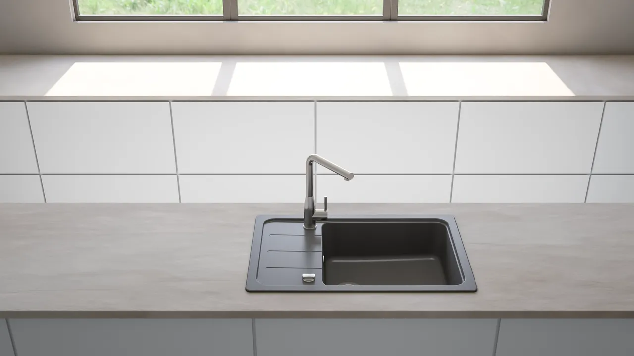 Obrázok Drez FORMHAUS D-100LS ASPHALT Horné uloženie