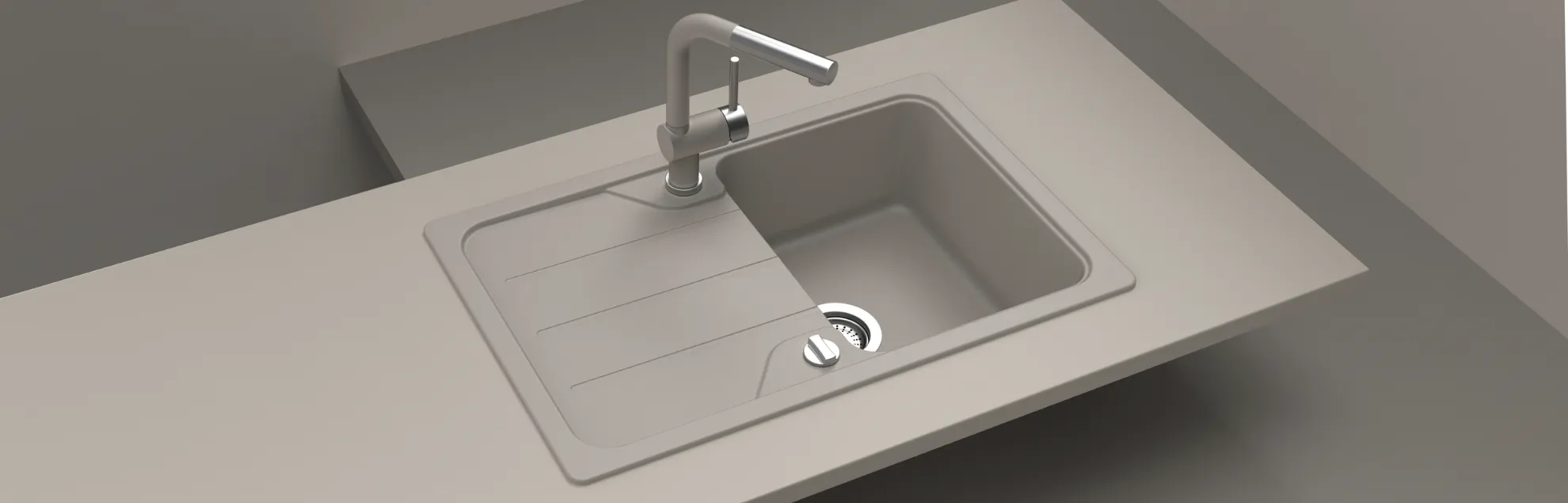 Obrázok Drez FORMHAUS D-100S ASPHALT Horné uloženie