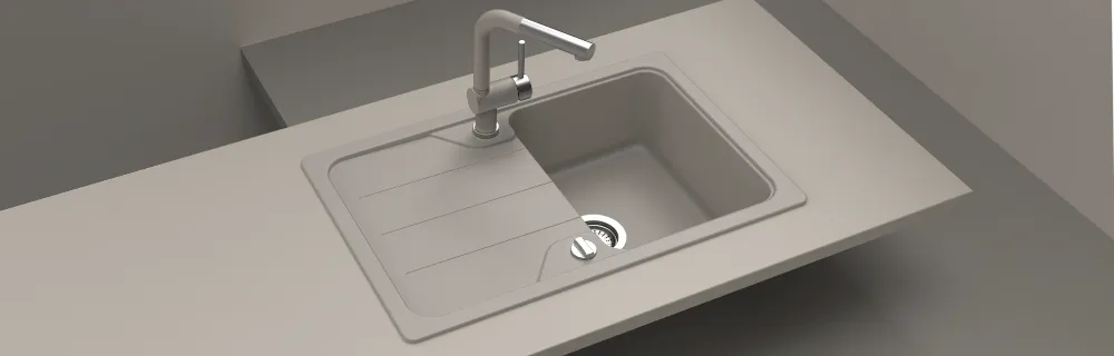 Obrázok Drez FORMHAUS D-100S ASPHALT Horné uloženie