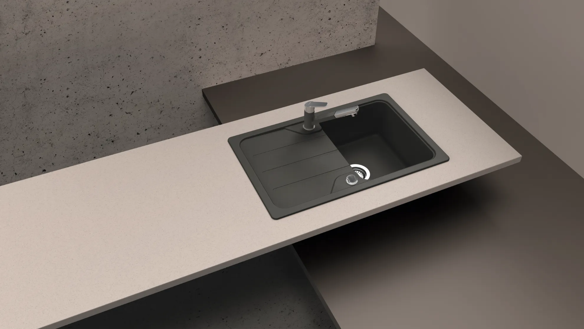 Obrázok Drez FORMHAUS D-100S ASPHALT Horné uloženie