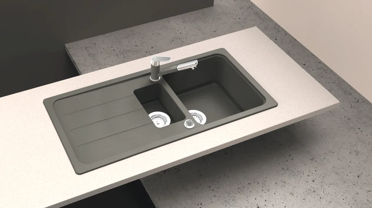 Obrázok Drez FORMHAUS D-150L NERO Spodné uloženie