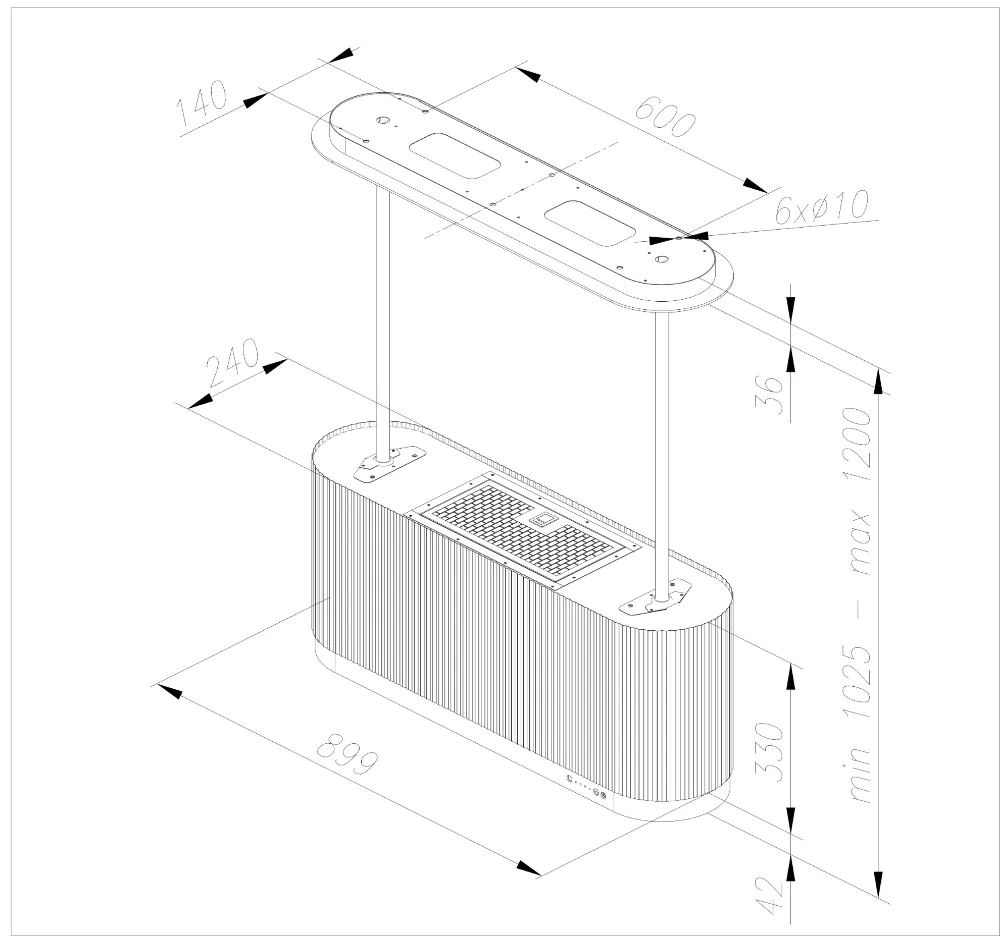 Obrázok Odsávač ostrovčekový MONO W Green CDW9001GR