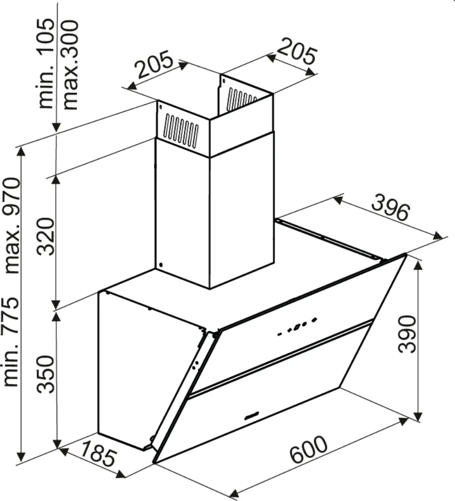 Obrázok ODSÁVAČ ŠIKMÝ KOMÍNOVÝ BHV2673XB