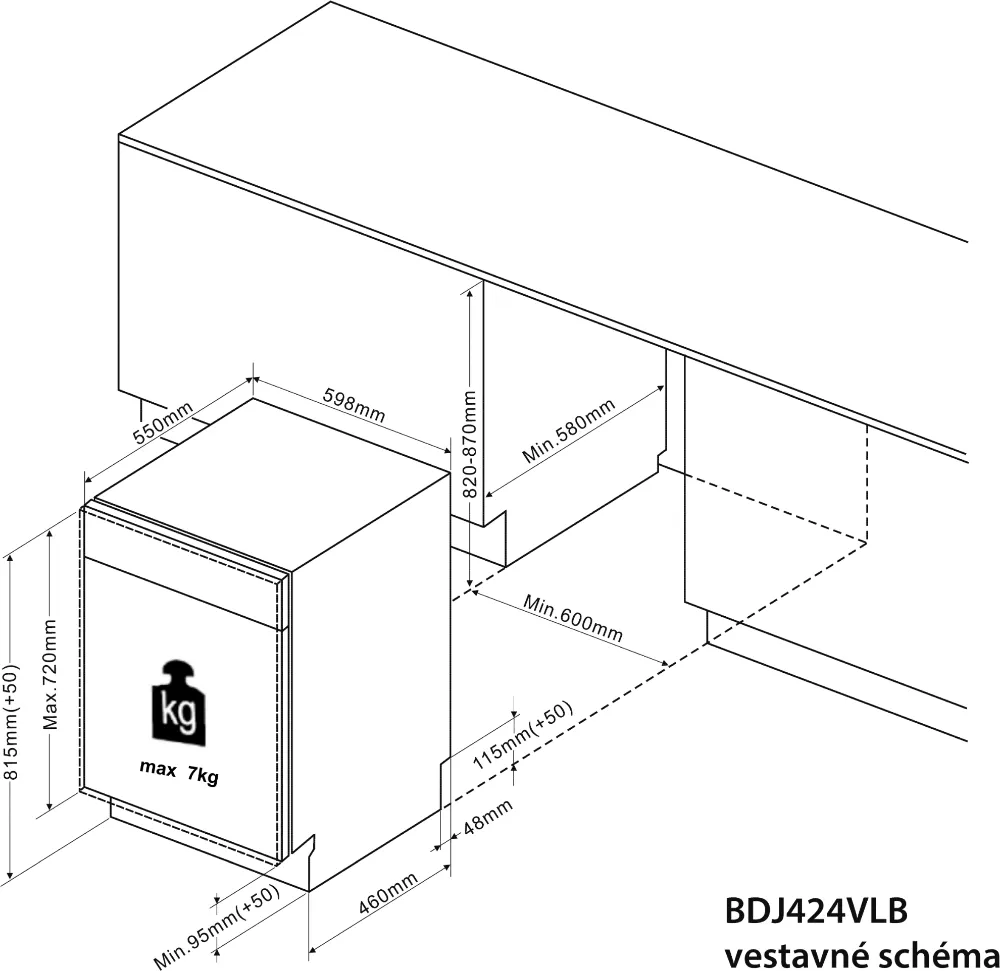 Obrázok Myčka plně vestavná BDJ424VLB