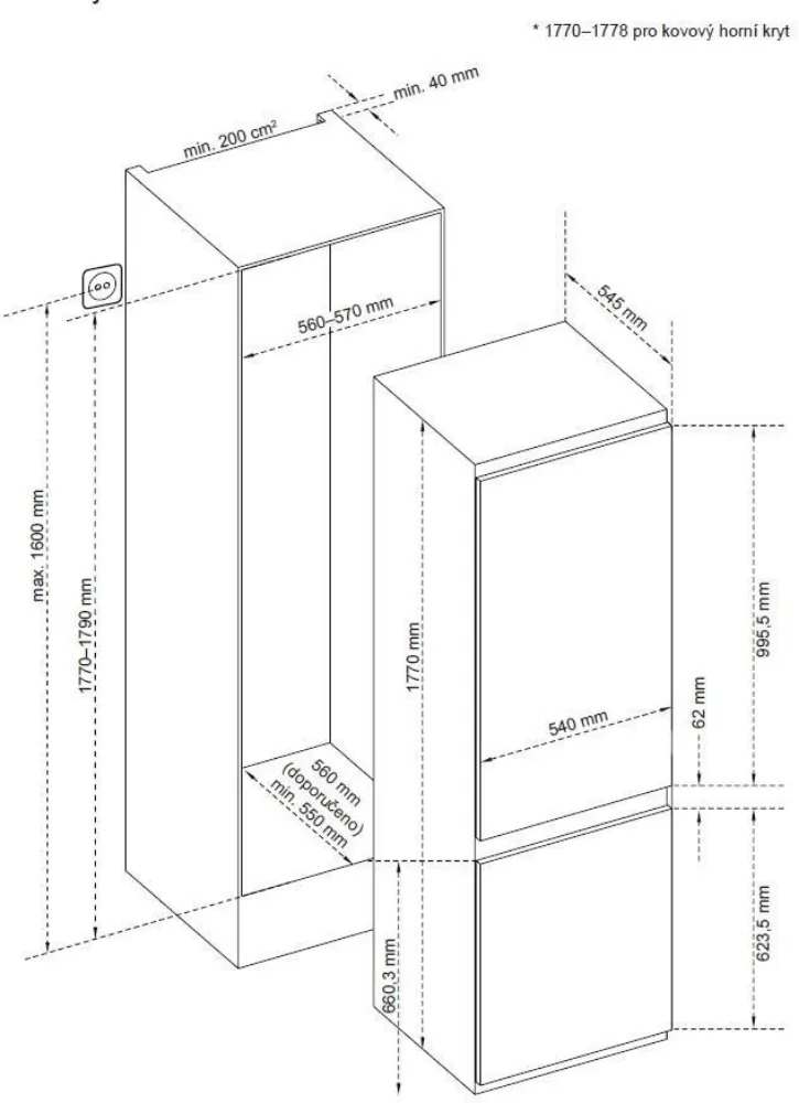 Obrázok CHLADNIČKA VSTAVANÁ KC2252J