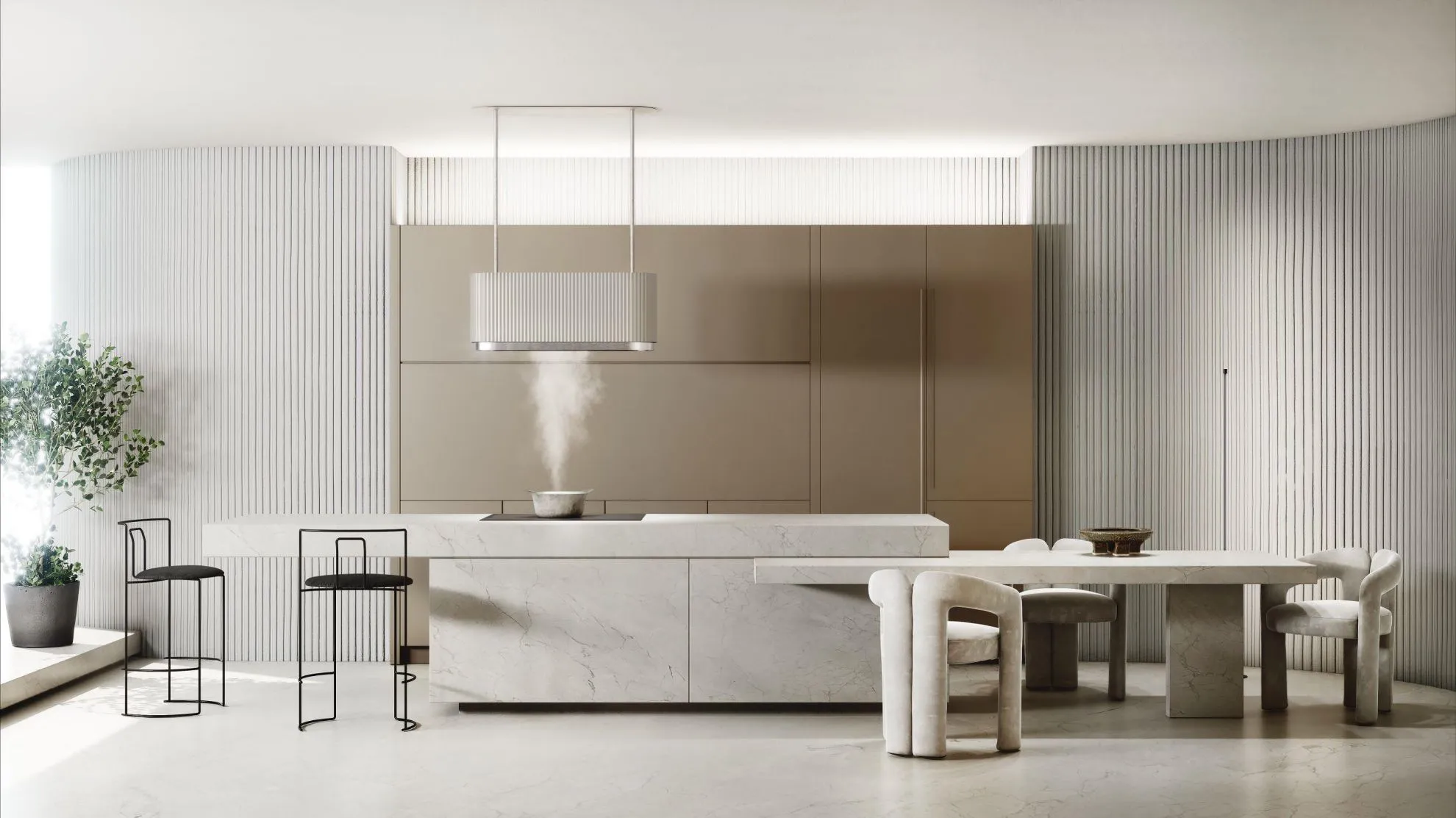 Obrázok Odsávač ostrovčekový MONO W Ecru CDW9001E