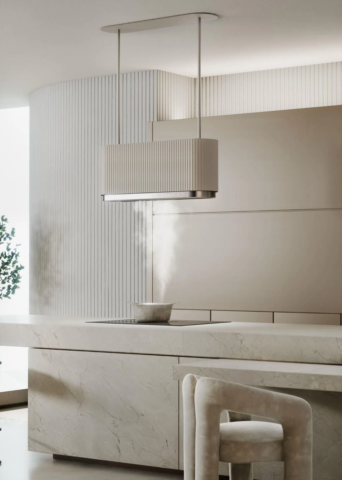 Obrázok Odsávač ostrovčekový MONO W Ecru CDW9001E