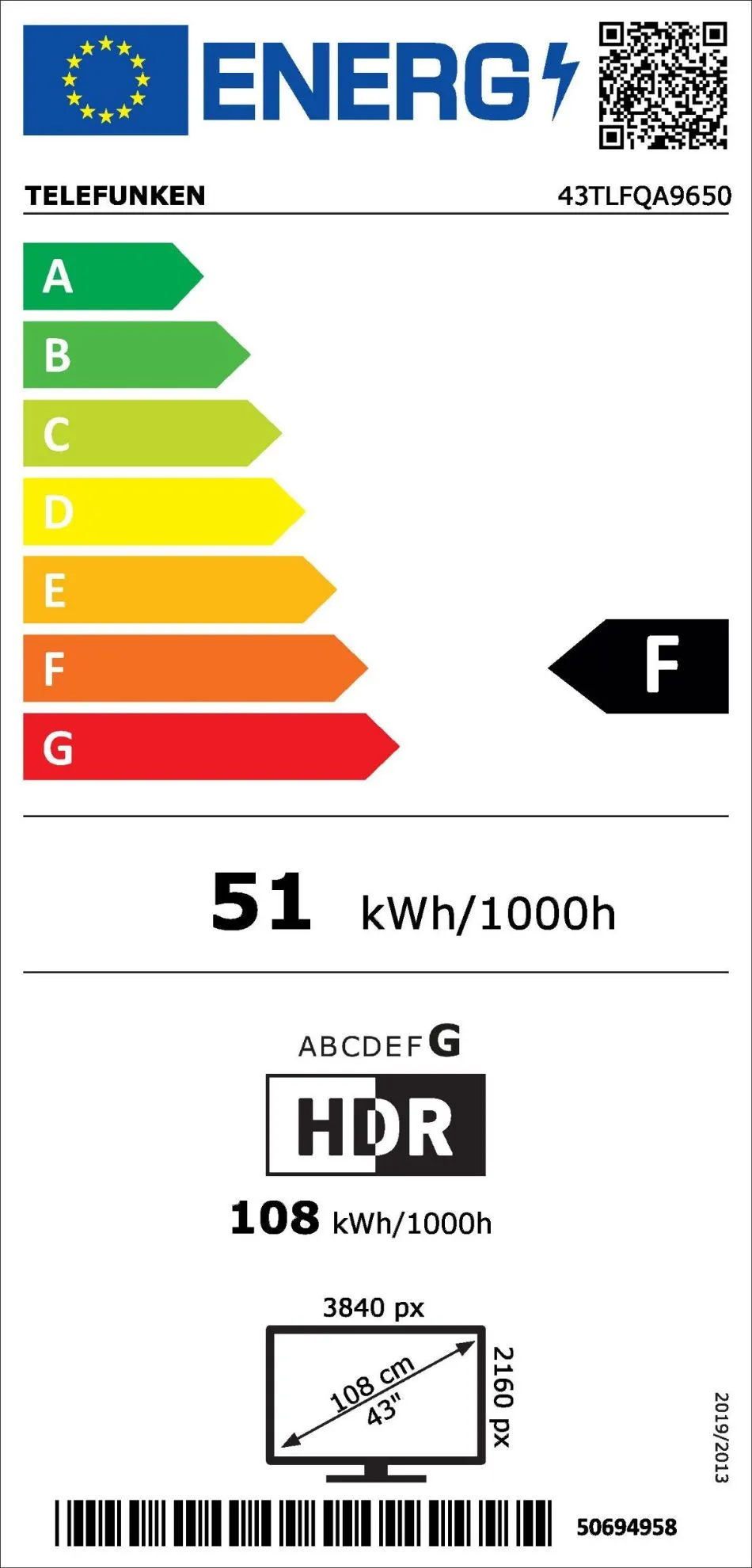 Obrázok TELEVÍZIA 43TLFQA9650 SMART