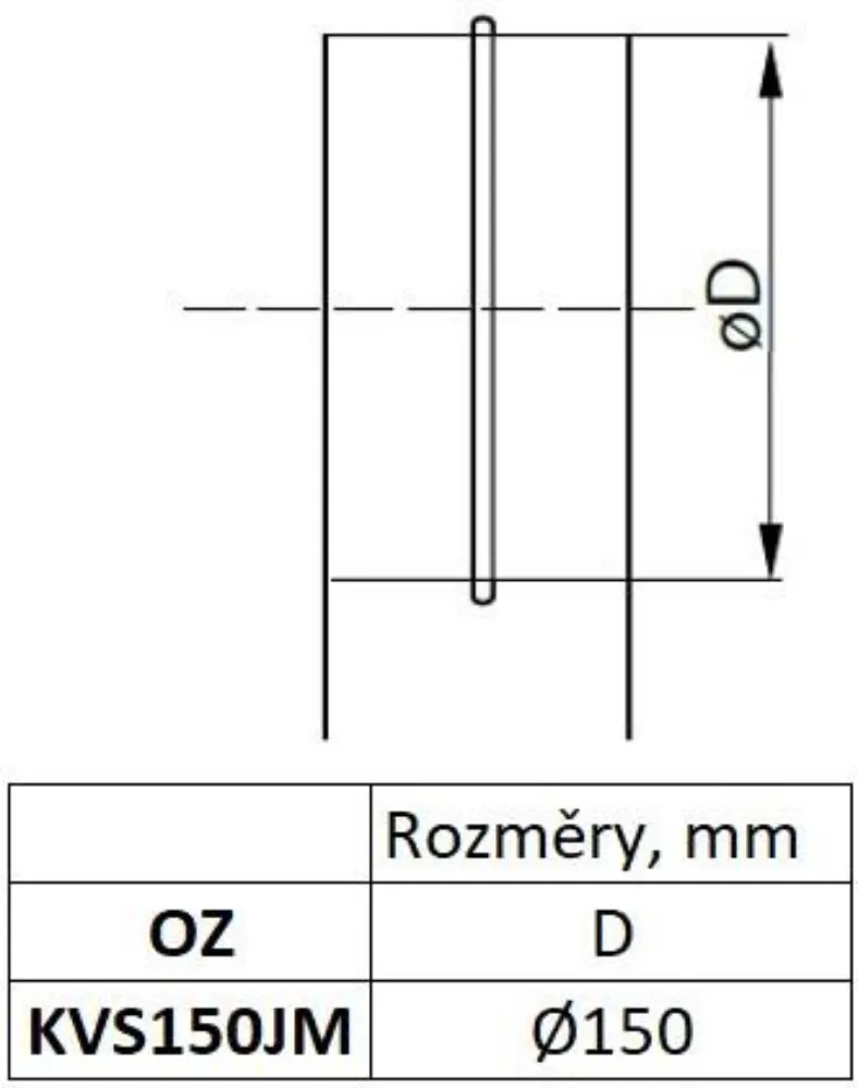 Obrázok Nypl - spojka, kanál okrúhly 150 mm, pozink