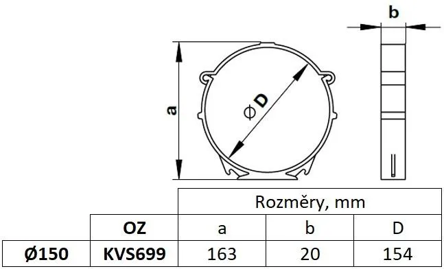 Obrázok Upevňovacia konzola pre kruhové potrubie 150 mm, biela