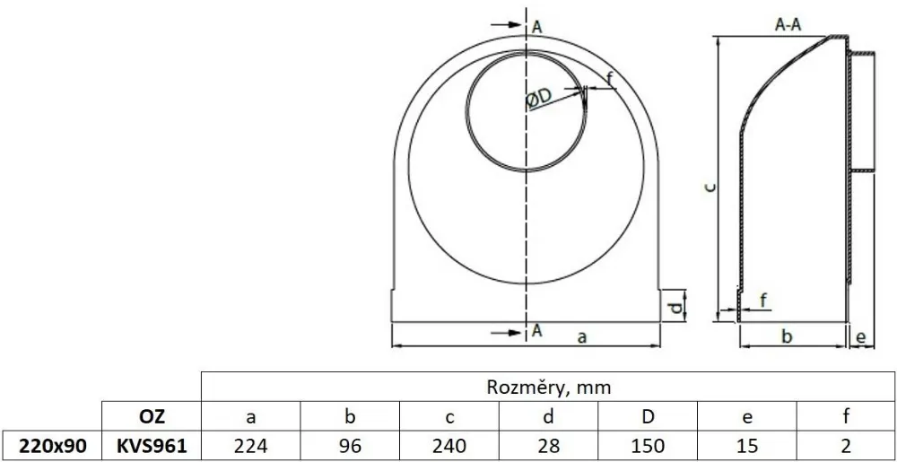 Obrázok Spojovacie koleno, redukcia, kanál plochý 220x90/fi 150 mm, biele
